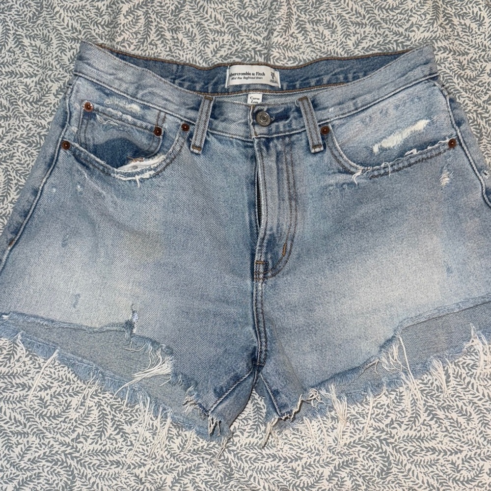 Abercrombie & Fitch Blue Jean Shorts Distressed Vintage Style